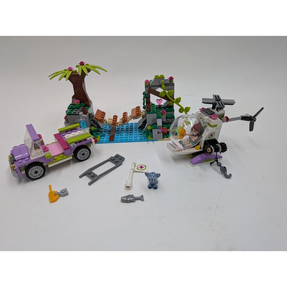 LEGO Friends Jungle Bridge Rescue 41036 Retired 2014 Set Mia Matthew Bear Cub